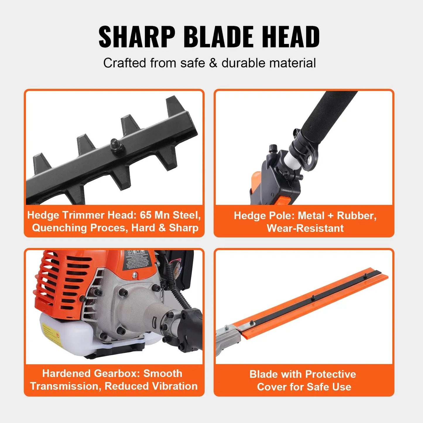【Summerfinds】Vevor 52CC 6-In-1 Garden Tool Kit, Multi-Functional Outdoor Gadget with Gas Hedge Trimmer, Weed Eater, String Trimmer, Brush Cutter, Edger, Pole Saw Chainsaw Pruner, Metal Blade, Handle, Parts, Shoulder Strap for Lawn Cutting